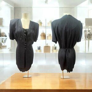 Maren, Woman,Dress Blue Dark Vintage,Dark Blue,Size 14,Rayon,Buttons,Decorated.!